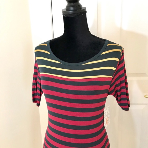 LuLaRoe Julia Dress / Unique Horizontal Stripes XS - Picture 2 of 3